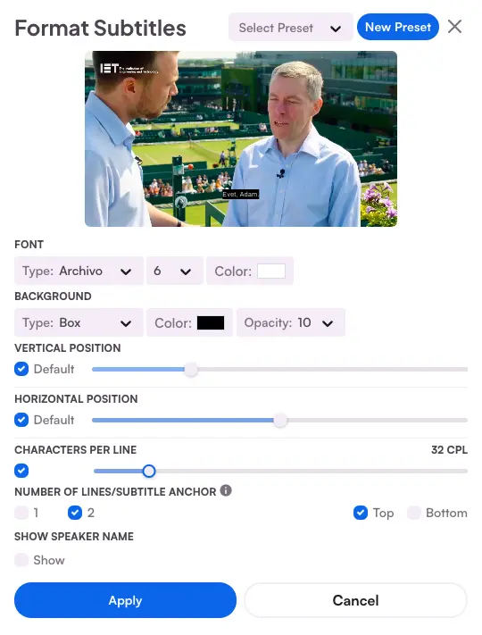Customize the visual style of your subtitles flexibly.